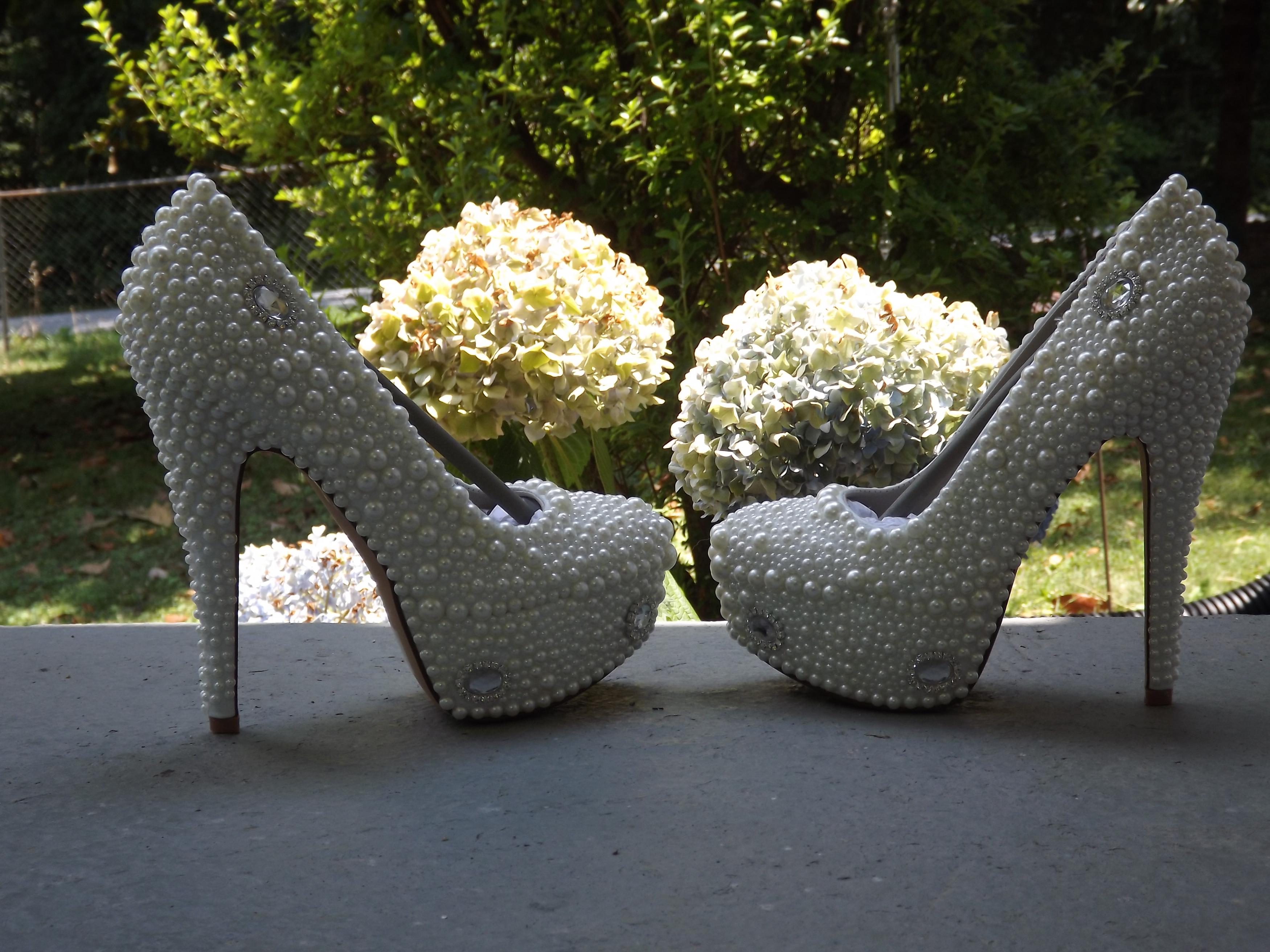 crystal and pearl shoes